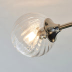 Allegra Modern 6 Light Semi Flush Ceiling Light In Bright Nickel With Spiral Shades 104050