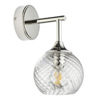 Allegra Modern Wall Light In Bright Nickel With Clear Spiral Shade 104052