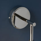 Allegra Modern Wall Light In Bright Nickel With Clear Spiral Shade 104052