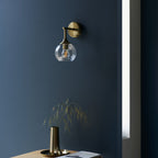 Allegra Modern Wall Light In Antique Brass With Clear Spiral Shade 103173