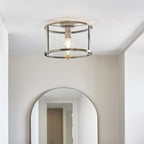 Hopton Timeless Flush Ceiling Light In Antique Brass With Clear Glass 103112