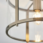Hopton Timeless Flush Ceiling Light In Antique Brass With Clear Glass 103112