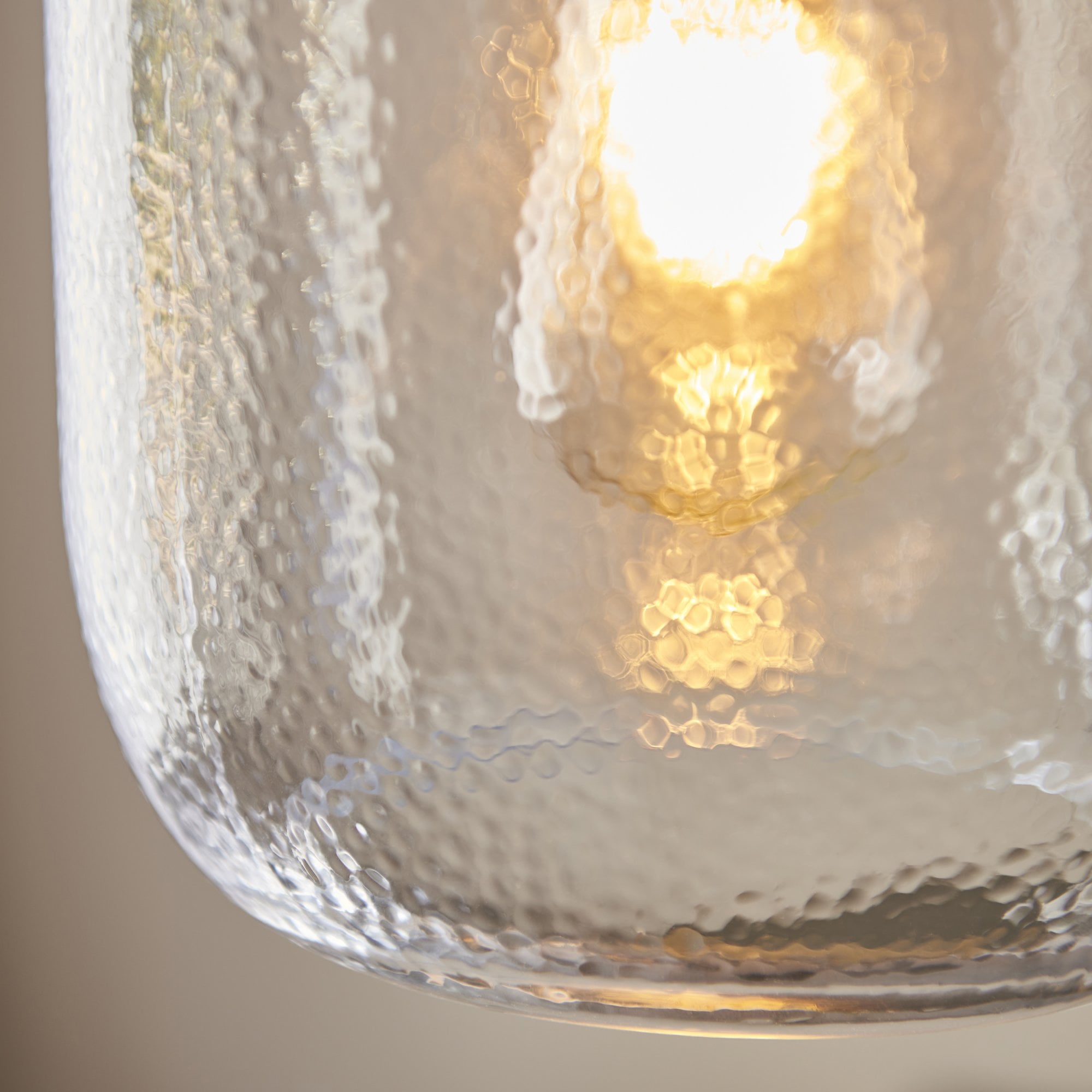 Lyra Modern Ceiling Pendant Light In Antique Brass With Clear Textured Glass Shade 106923