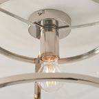 Hopton Timeless Flush Ceiling Light In Bright Nickel With Clear Glass 96150