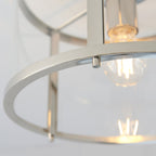 Hopton Timeless Flush Ceiling Light In Bright Nickel With Clear Glass 96150