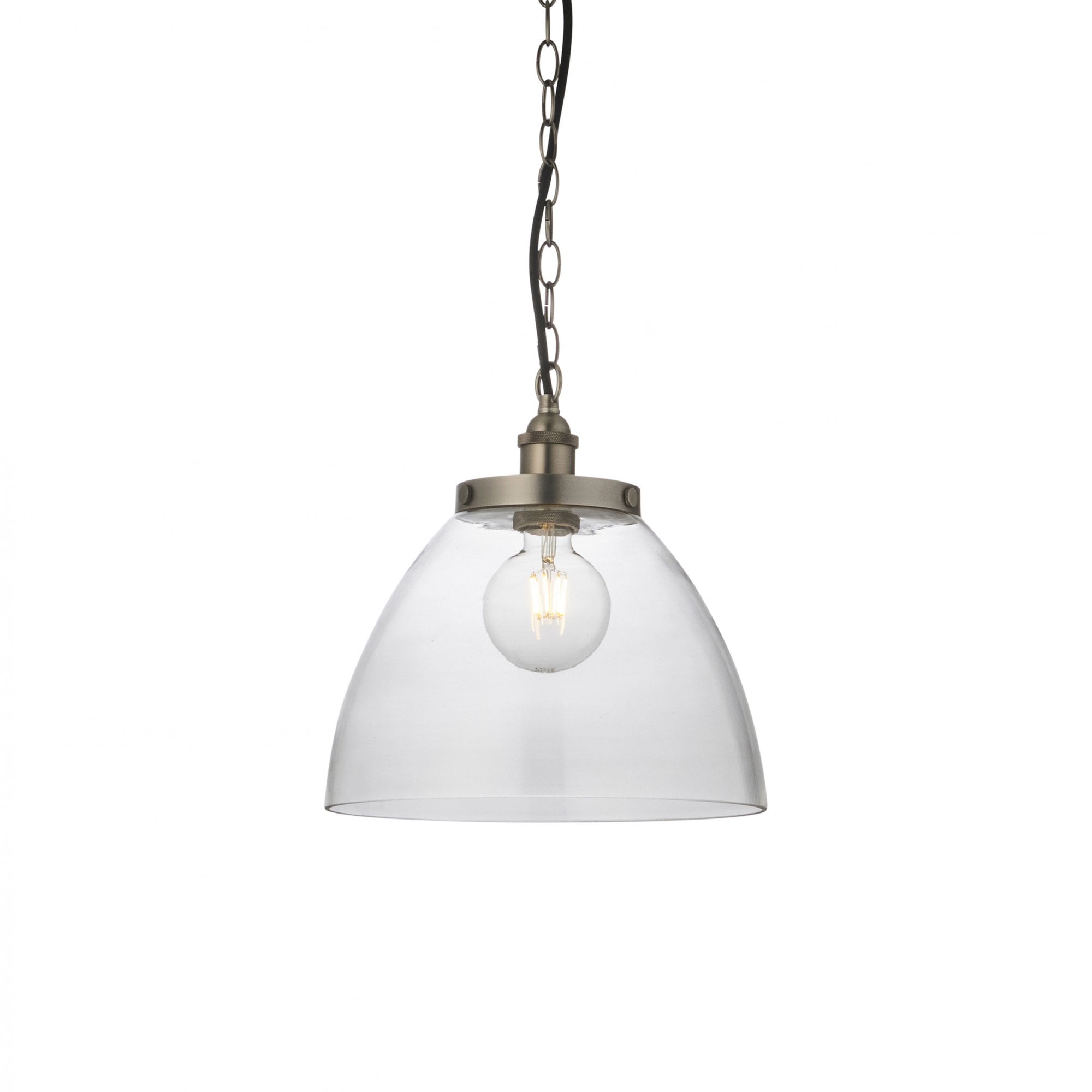 Hansen Retro Grand Ceiling Pendant Light In Brushed Silver Finish 106896