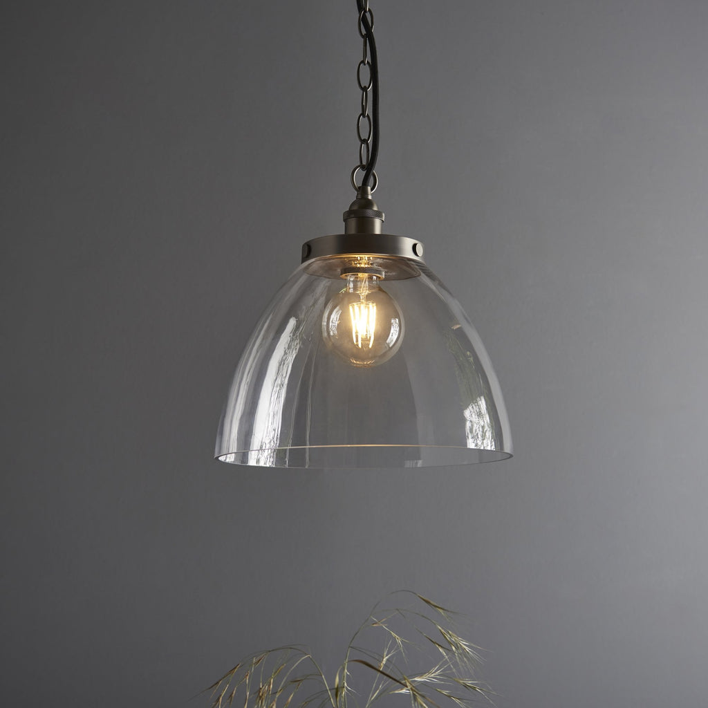 Hansen Retro Grand Ceiling Pendant Light In Brushed Silver Finish 106896