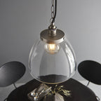 Hansen Retro Grand Ceiling Pendant Light In Brushed Silver Finish 106896