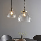 Hansen Retro Grand Ceiling Pendant Light In Brushed Silver Finish 106896