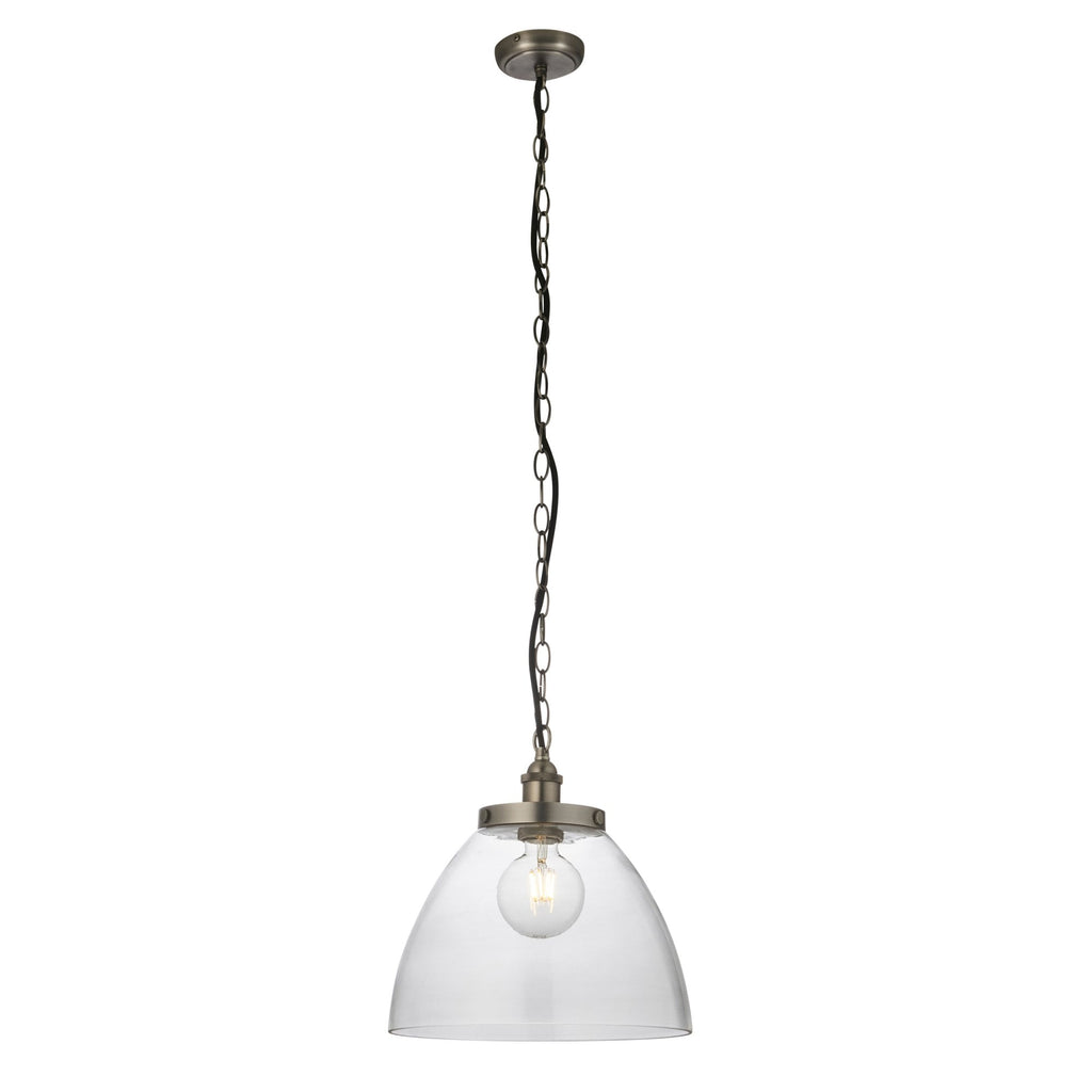 Hansen Retro Grand Ceiling Pendant Light In Brushed Silver Finish 106896