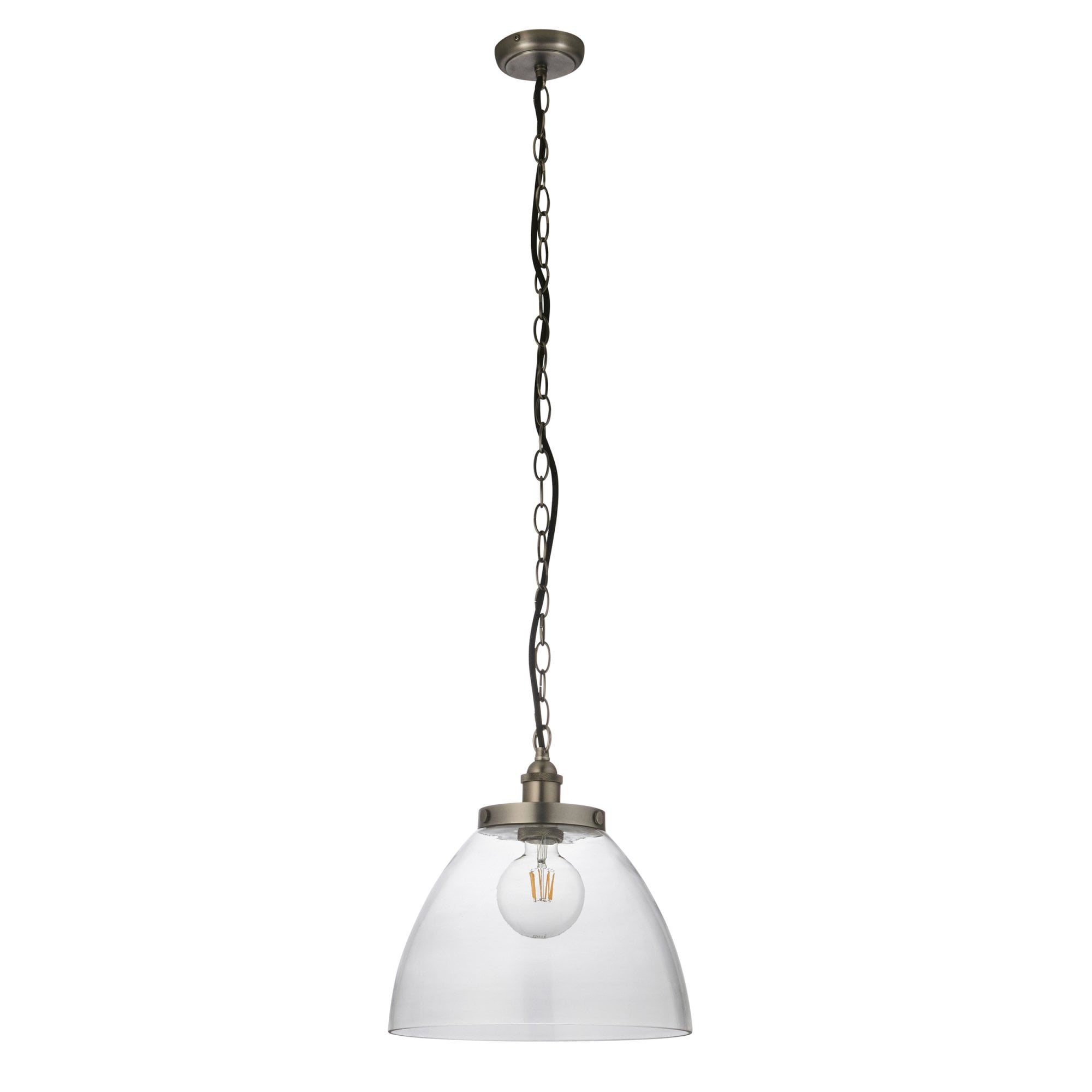 Hansen Retro Grand Ceiling Pendant Light In Brushed Silver Finish 106896