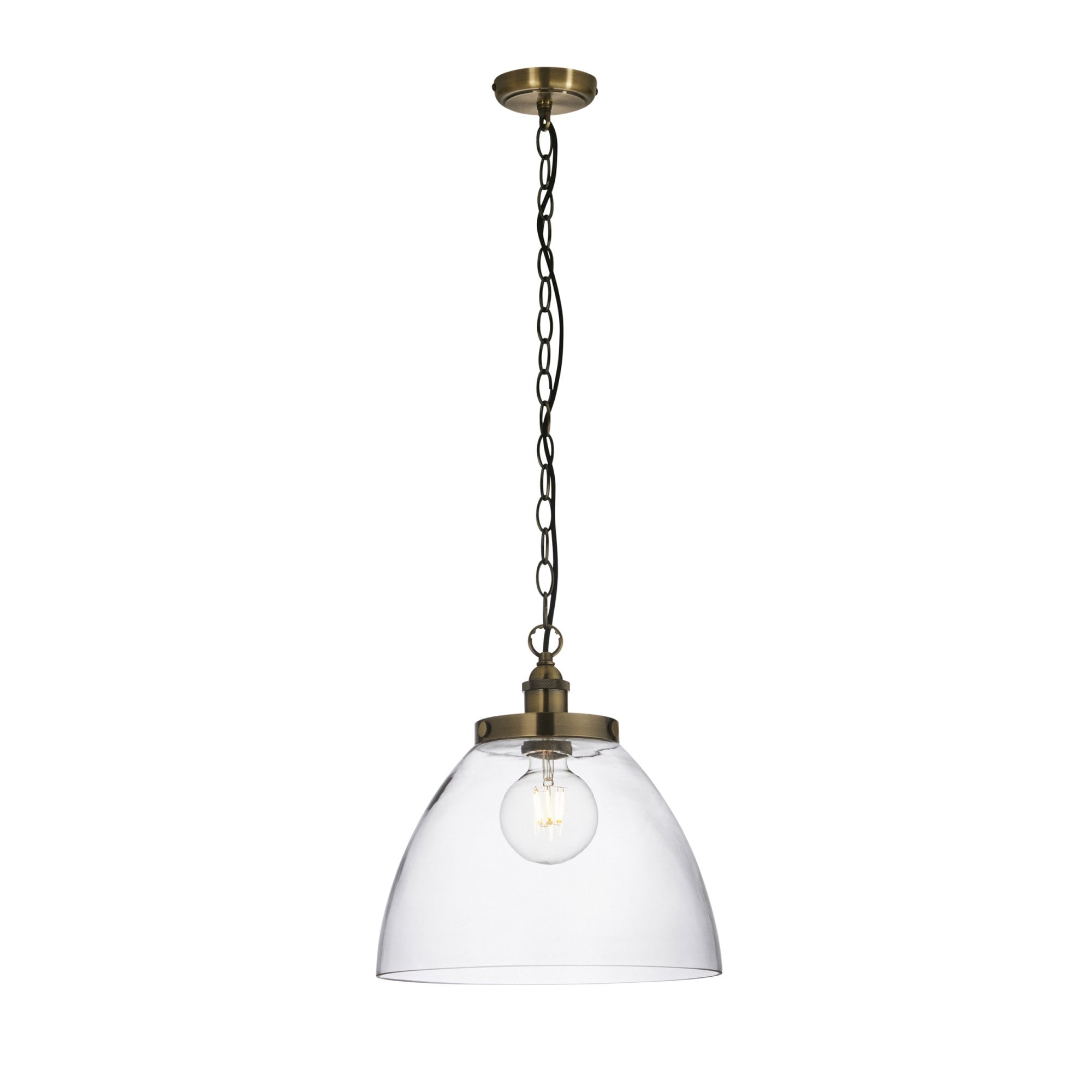 Hansen Retro Grand Ceiling Pendant Light In Antique Brass Finish 102926