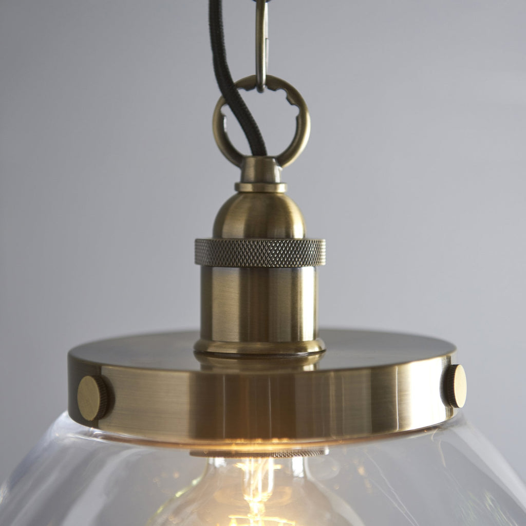 Hansen Retro Grand Ceiling Pendant Light In Antique Brass Finish 102926