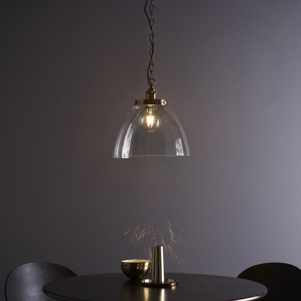 Hansen Retro Grand Ceiling Pendant Light In Antique Brass Finish 102926