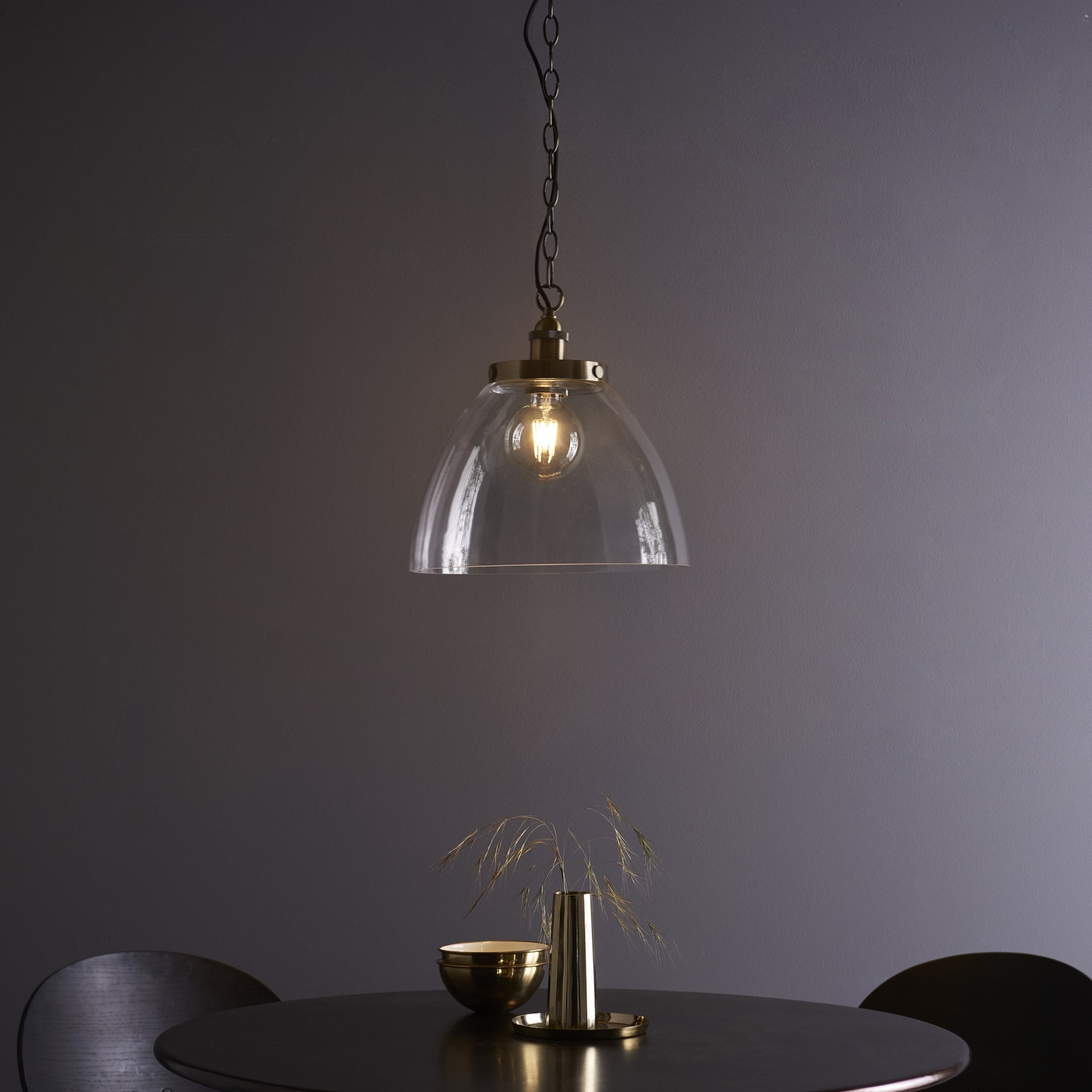 Hansen Retro Grand Ceiling Pendant Light In Antique Brass Finish 102926