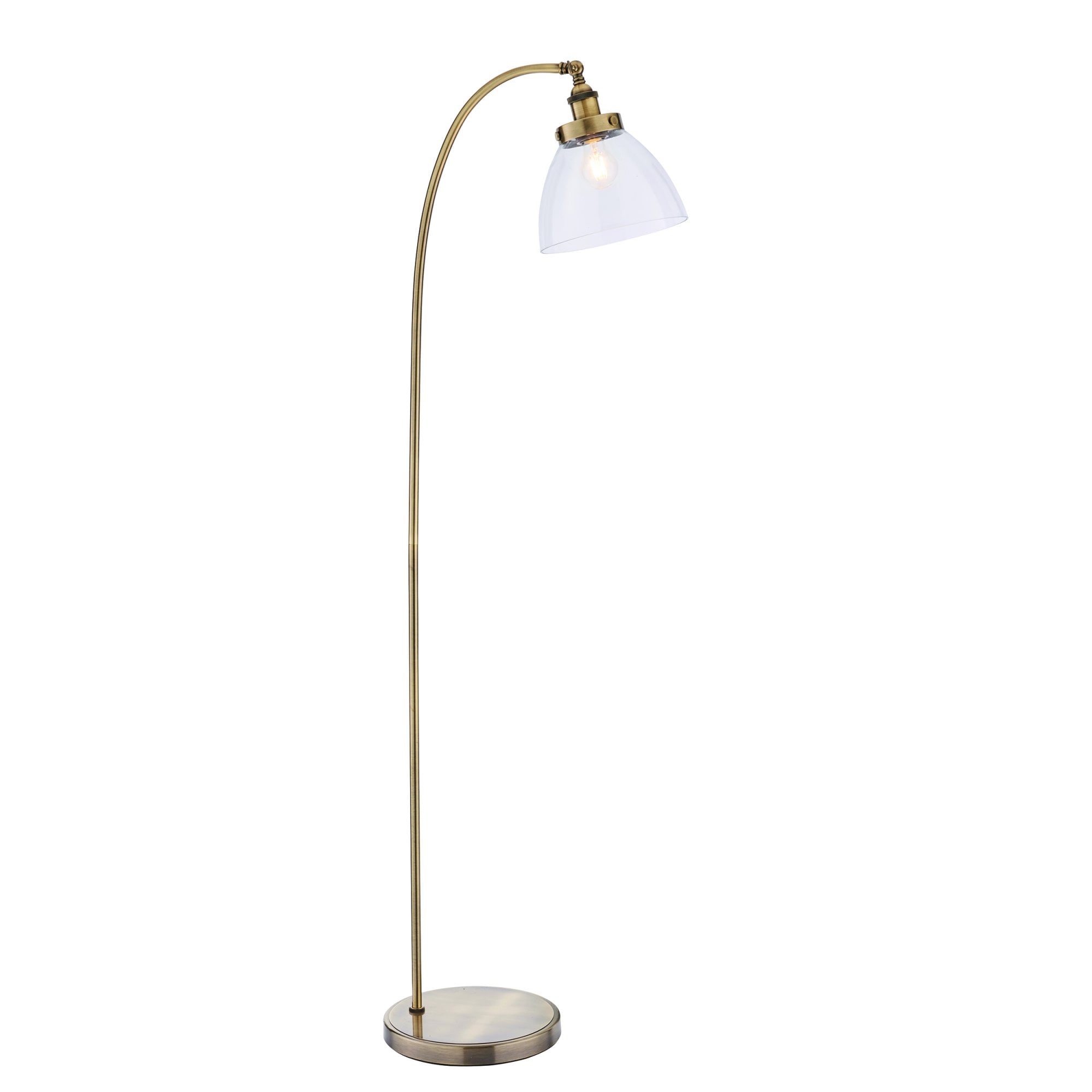 Hansen Retro Adjustable Floor Lamp In Antique Brass Finish 77860