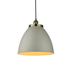 Franklin Medium Ceiling Pendant Light In Satin Taupe And Antique Brass Finish 76327