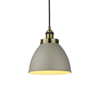 Franklin Classic Ceiling Pendant Light In Satin Taupe and Antique Brass Plate 76328
