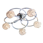 Talia Elegant 5 Light Semi Flush Ceiling Light With Clear Crystal Glass Shades 76595