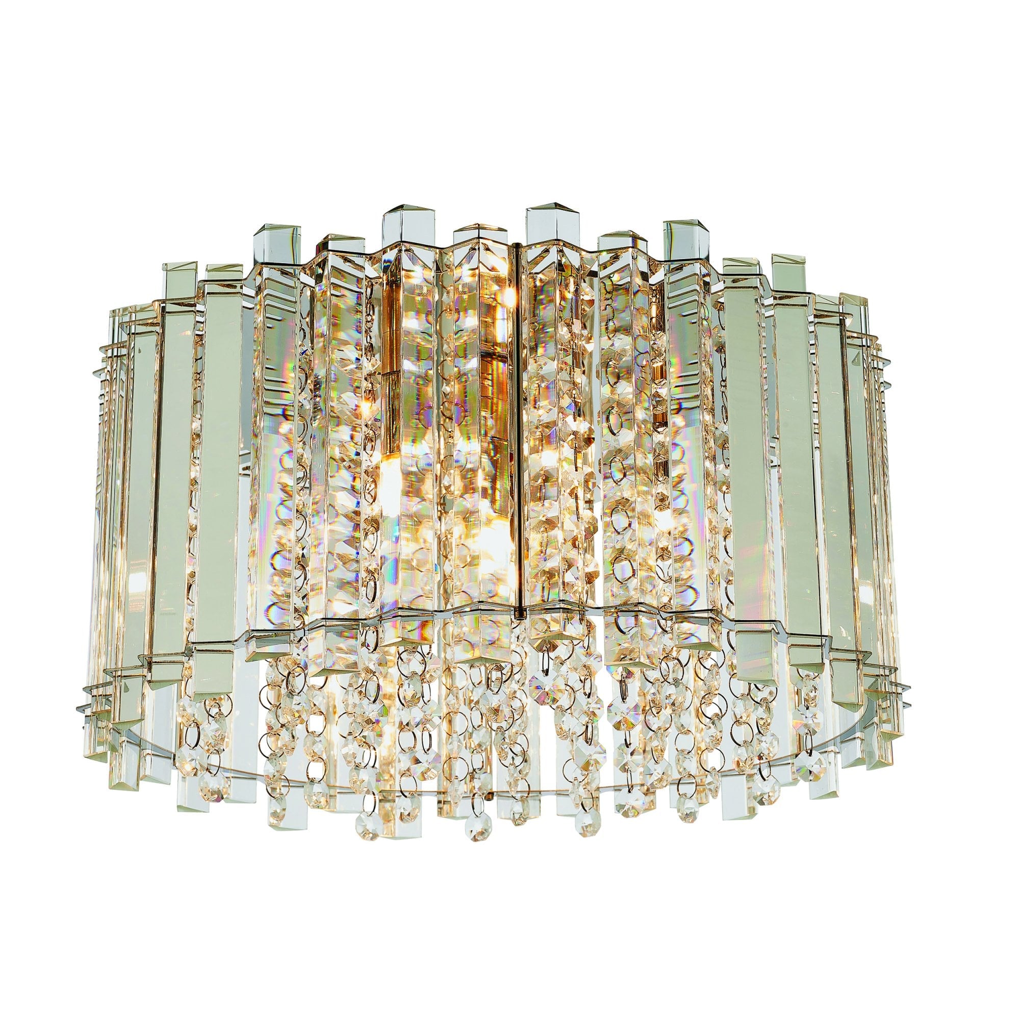 Hanna Elegant Crystal Flush Ceiling Light In Chrome Finish 78698
