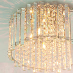 Hanna Elegant Crystal Flush Ceiling Light In Chrome Finish 78698