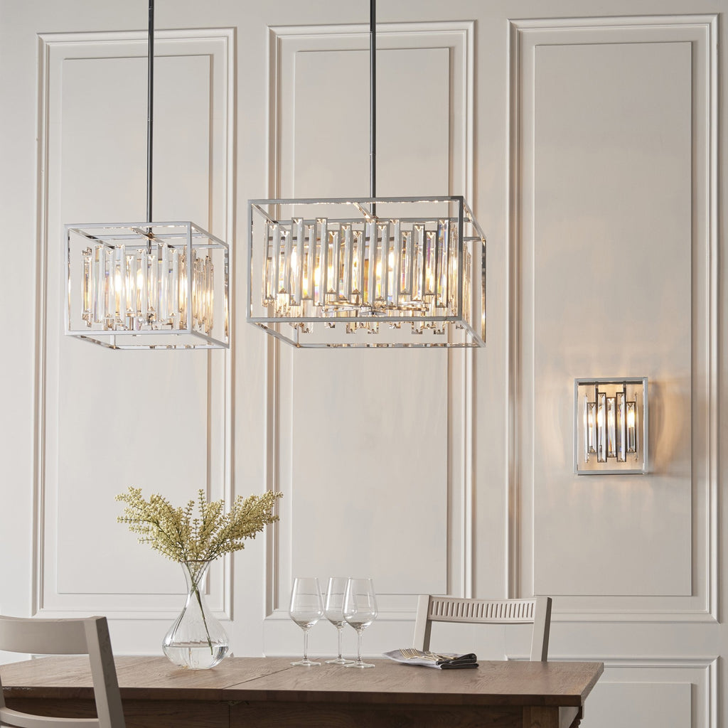 Acadia 6 Light Crystal Ceiling Pendant Light In Polished Chrome Finish 81931