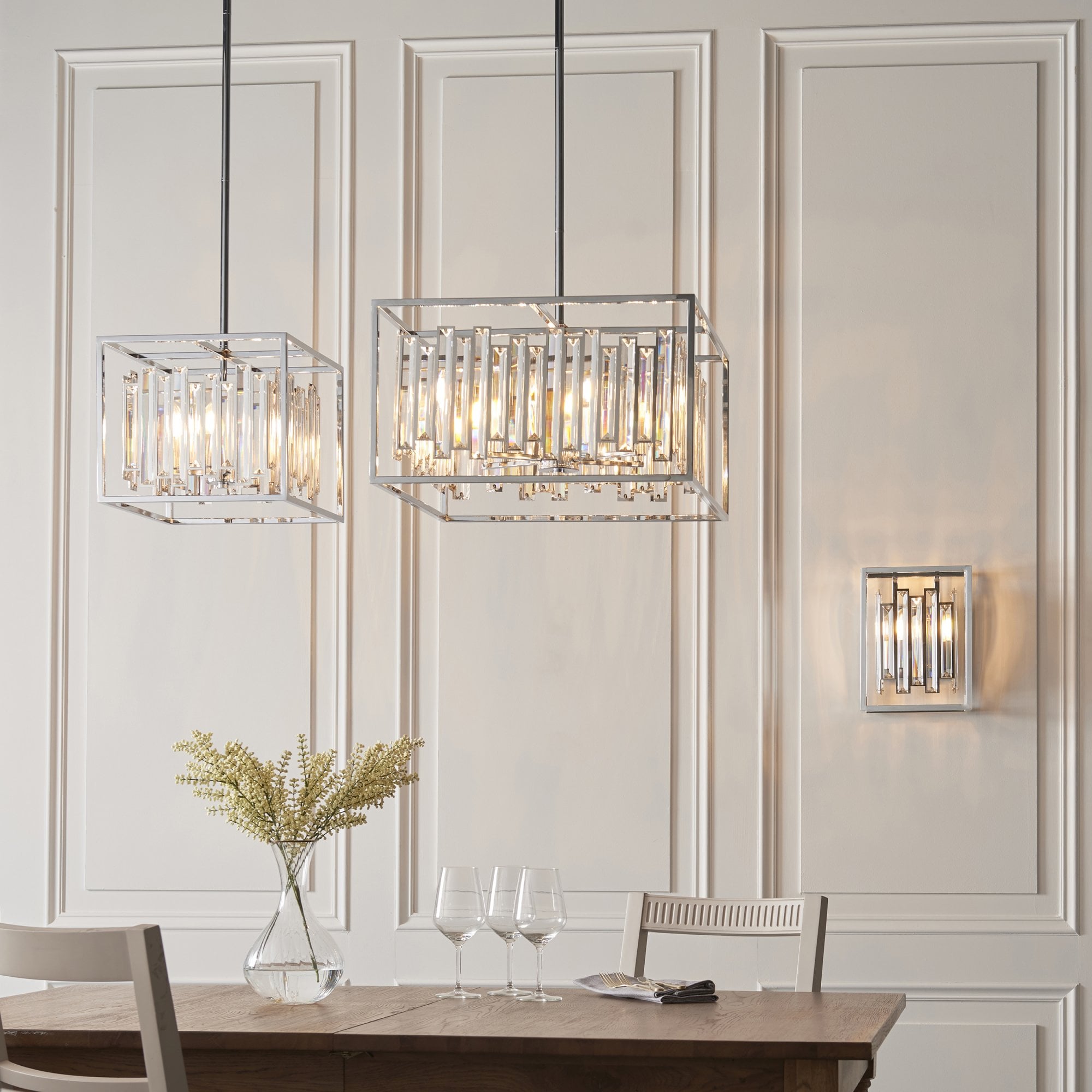 Acadia 6 Light Crystal Ceiling Pendant Light In Polished Chrome Finish 81931
