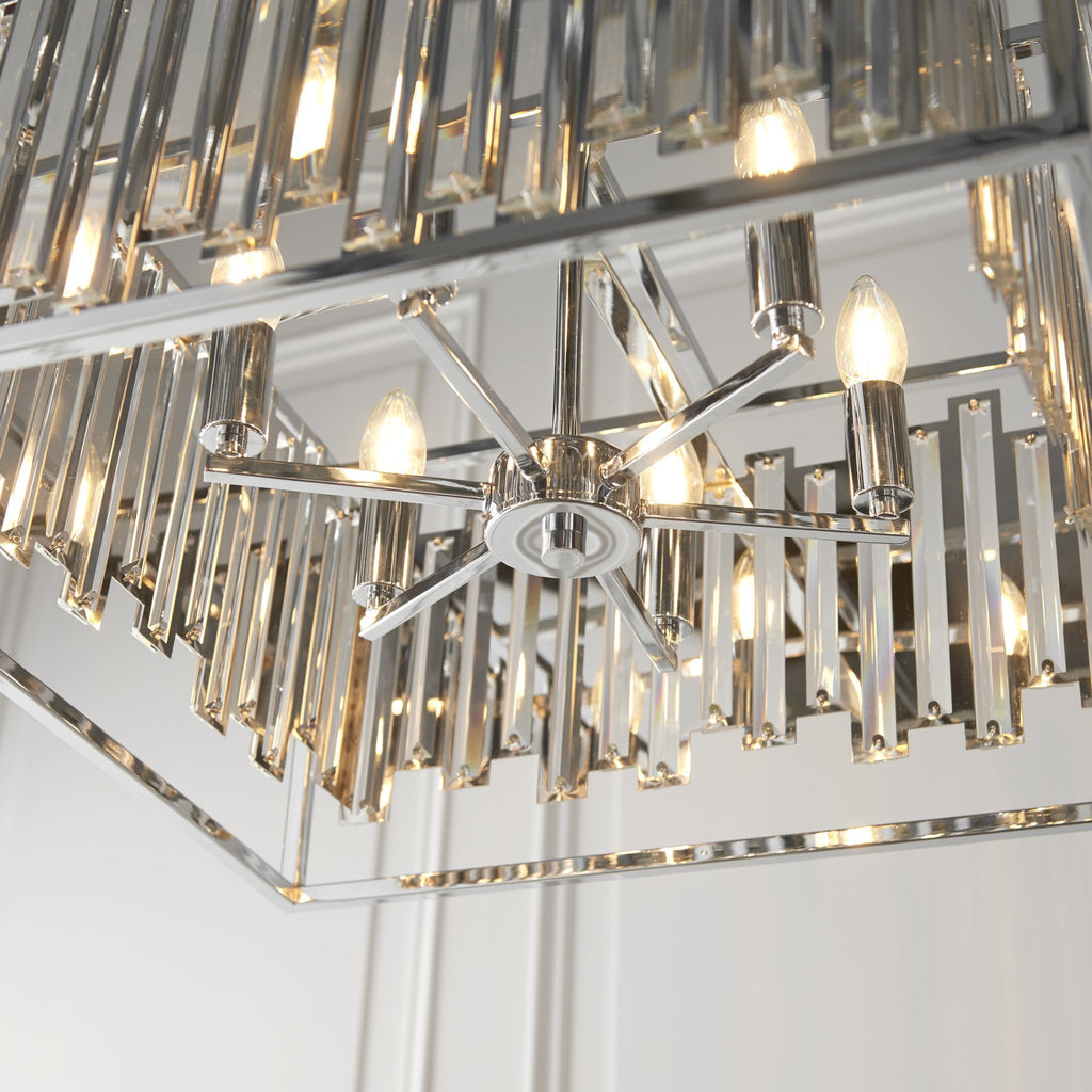 Acadia 6 Light Crystal Ceiling Pendant Light In Polished Chrome Finish 81931