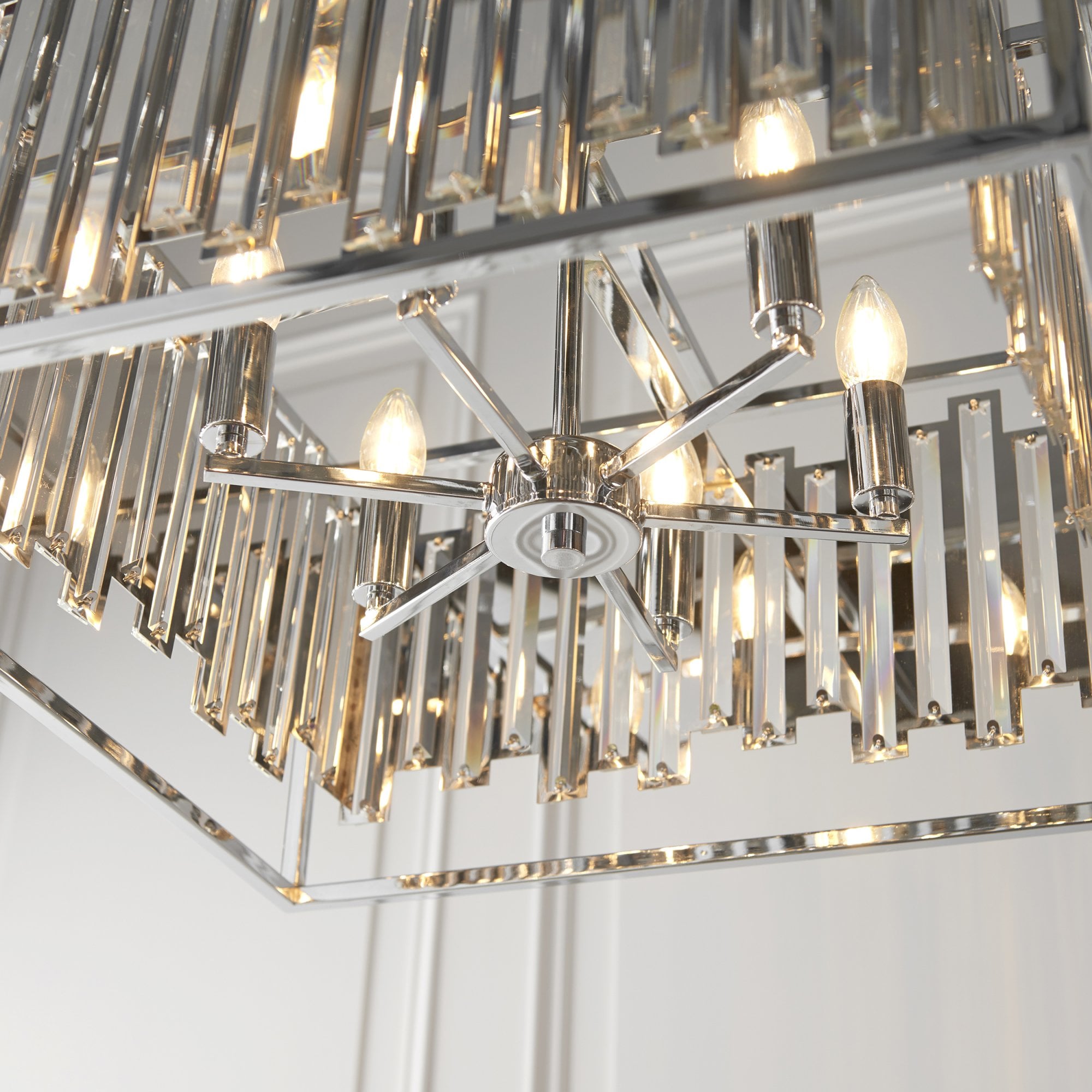 Acadia 6 Light Crystal Ceiling Pendant Light In Polished Chrome Finish 81931