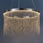 Zelma Stunning LED Ceiling Pendant Light In Chrome Finish With Silver Chain Detail 73768