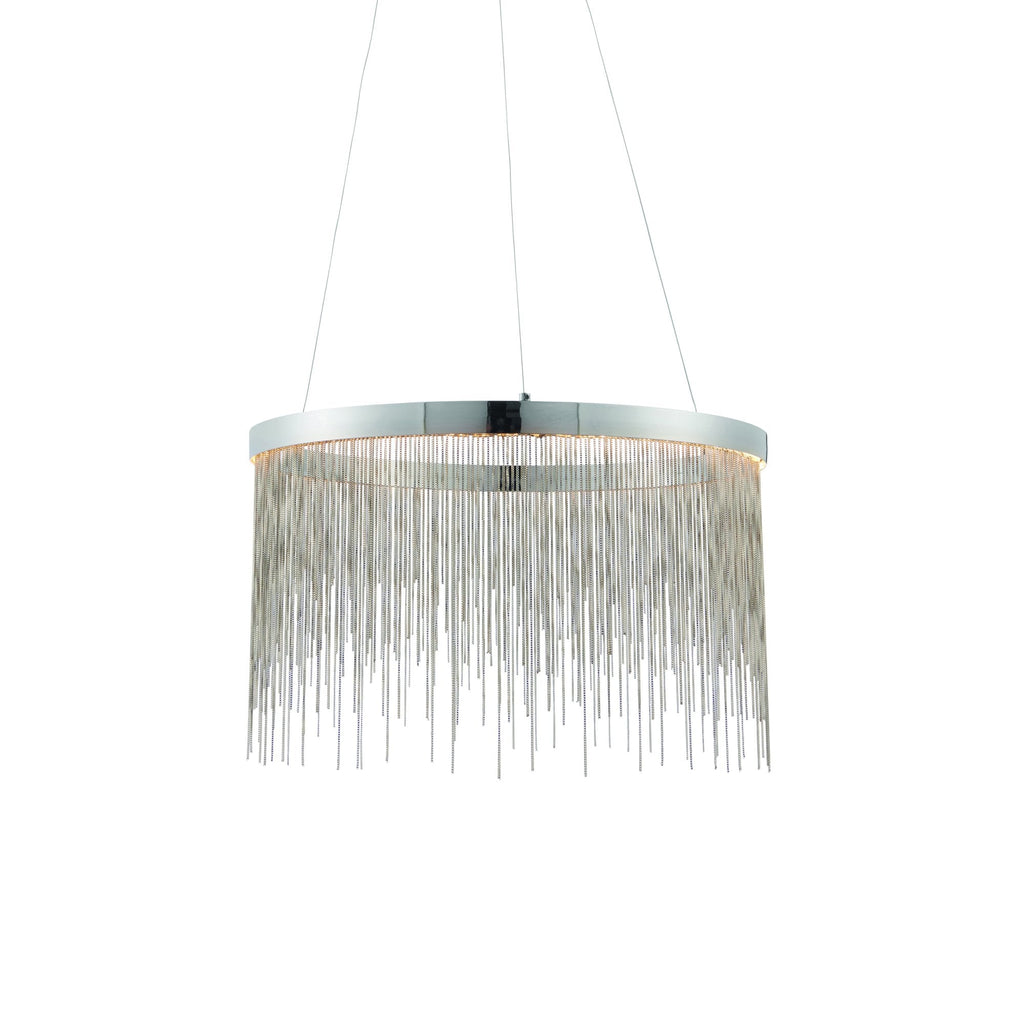 Zelma Stunning LED Ceiling Pendant Light In Chrome Finish With Silver Chain Detail 73768