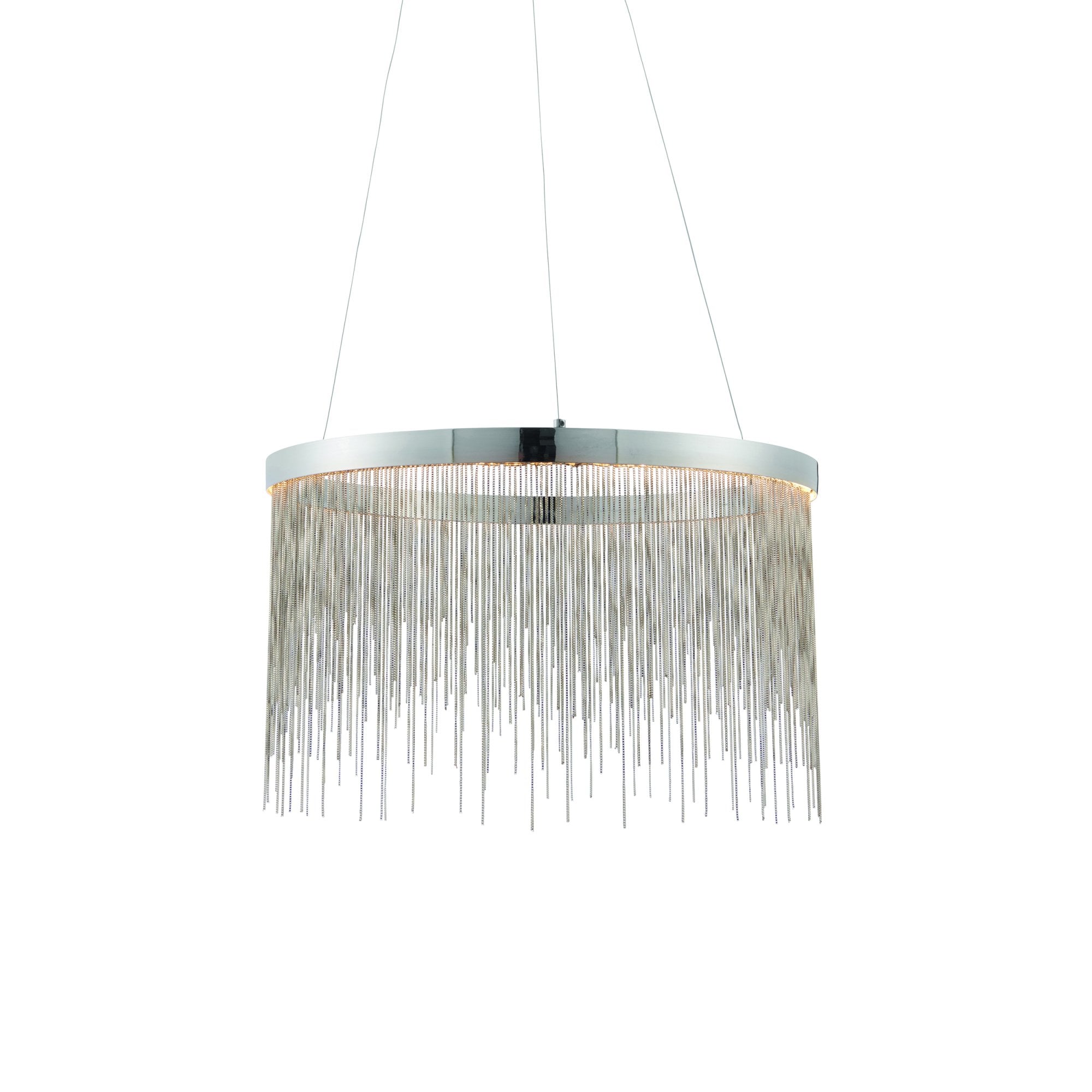 Zelma Stunning LED Ceiling Pendant Light In Chrome Finish With Silver Chain Detail 73768