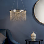 Zelma Stunning LED Ceiling Pendant Light In Chrome Finish With Silver Chain Detail 73768