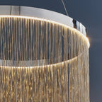 Zelma Stunning LED Ceiling Pendant Light In Chrome Finish With Silver Chain Detail 73768