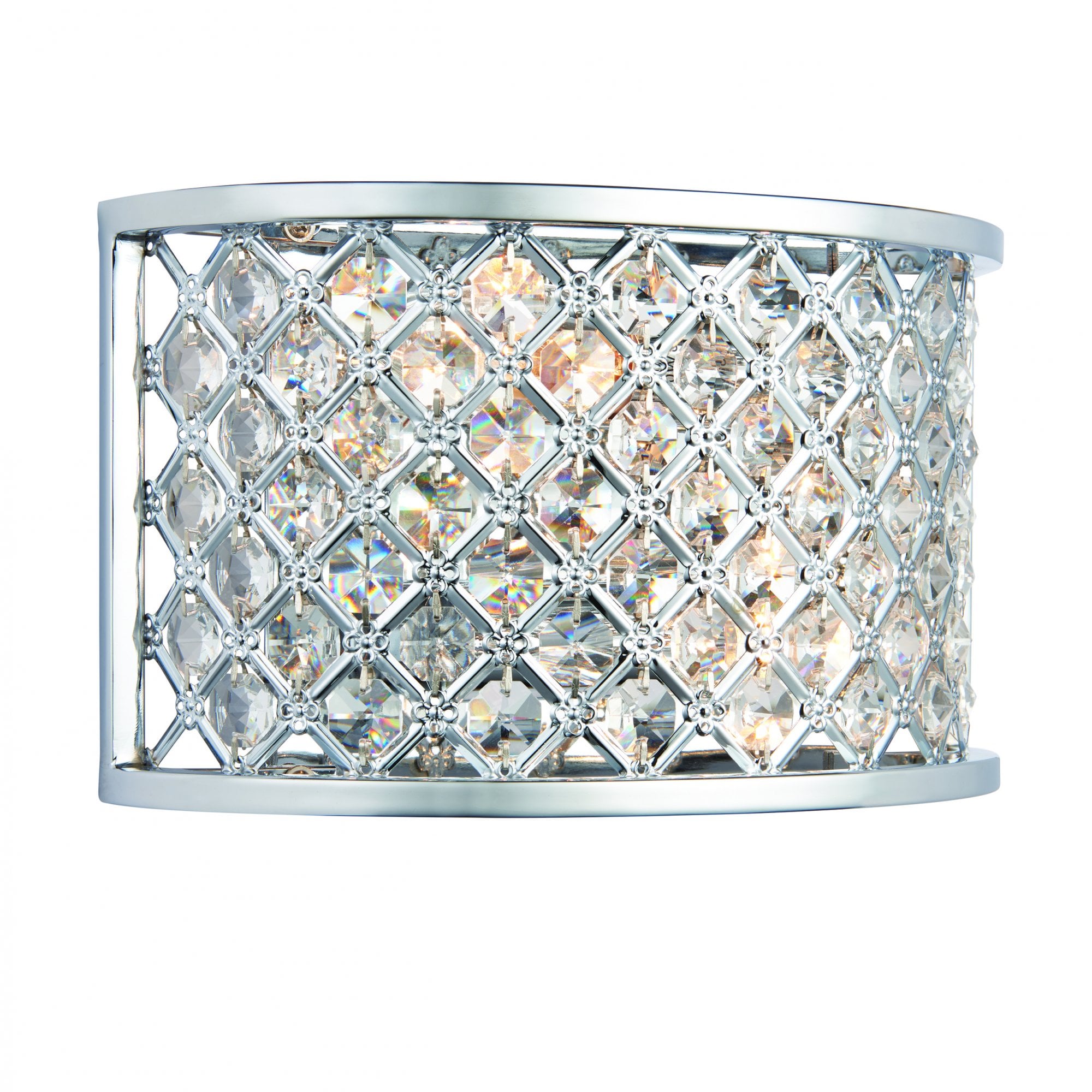 HUDSON-2WBCH 2 Light Diamond Crome & Crystal Wall Bracket