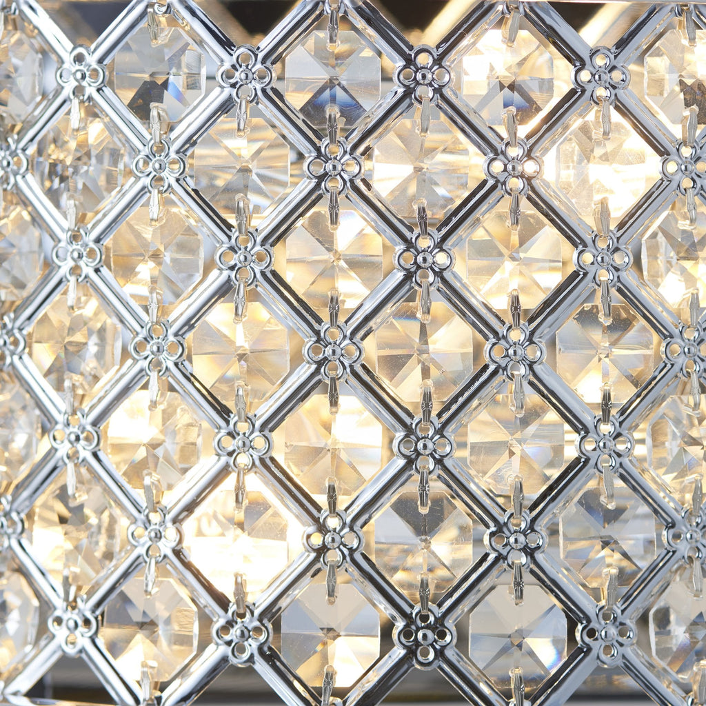 HUDSON-2WBCH 2 Light Diamond Crome & Crystal Wall Bracket