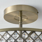 Hudson Crystal Semi Flush Ceiling Light In Antique Brass Finish 70558