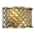 Hudson Crystal Glass Wall Light In Antique Brass Finish 70559