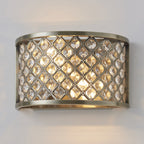 Hudson Crystal Glass Wall Light In Antique Brass Finish 70559