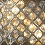 Hudson Crystal Glass Wall Light In Antique Brass Finish 70559