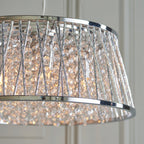 Sophia Stylish 5 Light Ceiling Pendant Light In Chrome Finish With Clear Crystal Glass 76694