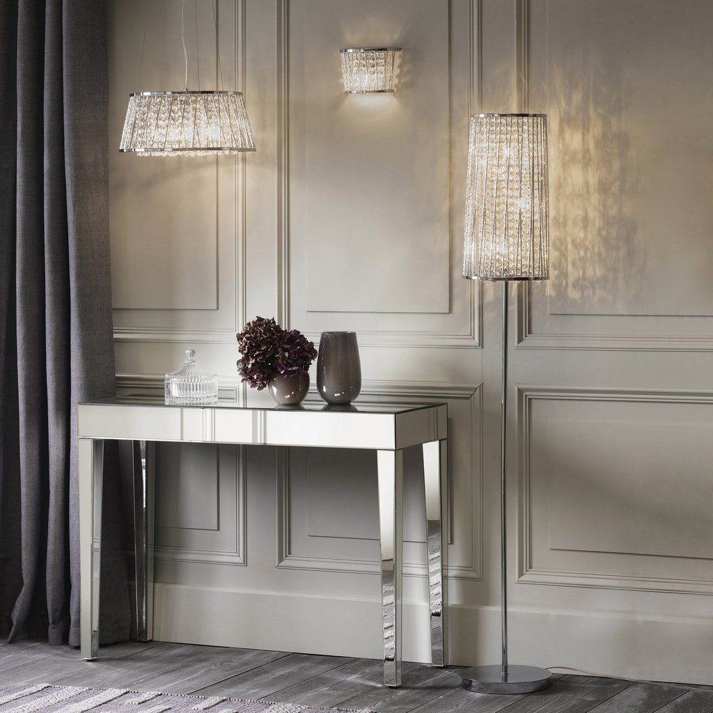 Sophia Stylish 5 Light Ceiling Pendant Light In Chrome Finish With Clear Crystal Glass 76694