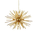 Orta Modern Nine Light Ceiling Pendant In Matt Brushed Gold Effect Finish 70575