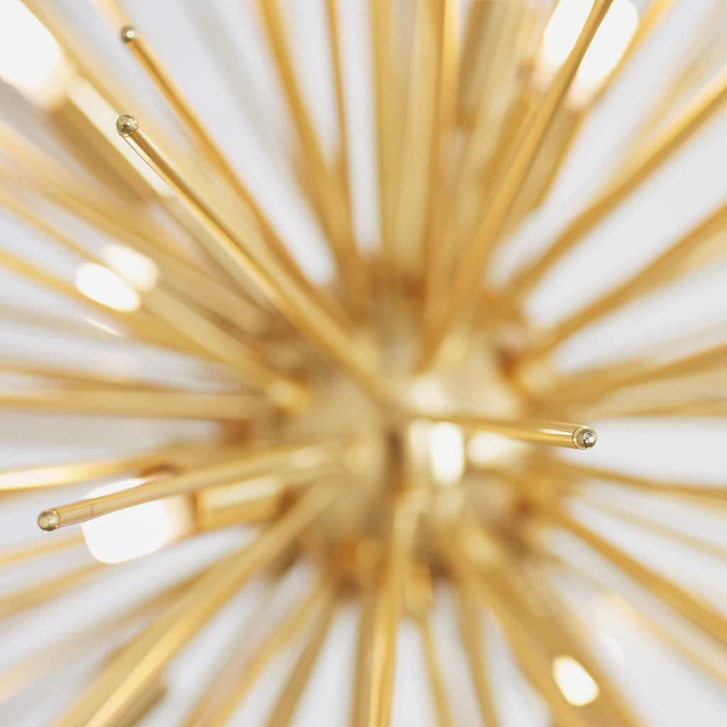 Orta Modern Nine Light Ceiling Pendant In Matt Brushed Gold Effect Finish 70575