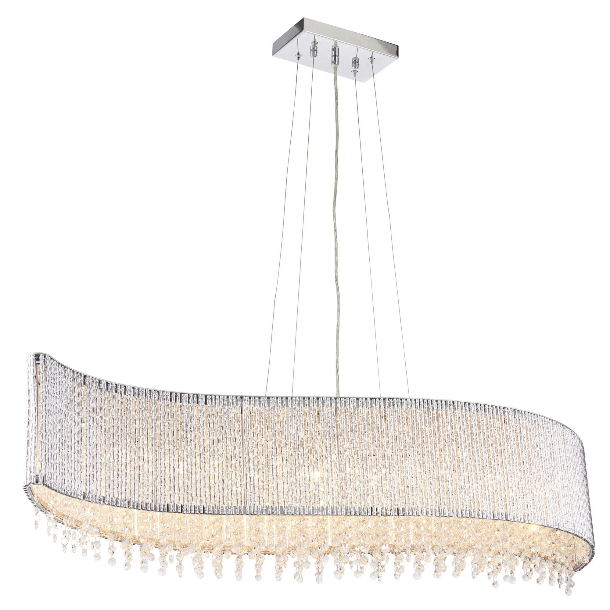 Galina Stylish Crystal 8 Light Ceiling Pendant Light In Polished Chrome Finish 81979