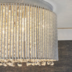 Galina Stylish Crystal 10 Light Flush Ceiling Light In Polished Chrome Finish 81980