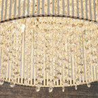 Galina Stylish Crystal 10 Light Flush Ceiling Light In Polished Chrome Finish 81980