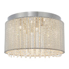 Galina Stylish Crystal 10 Light Flush Ceiling Light In Polished Chrome Finish 81980