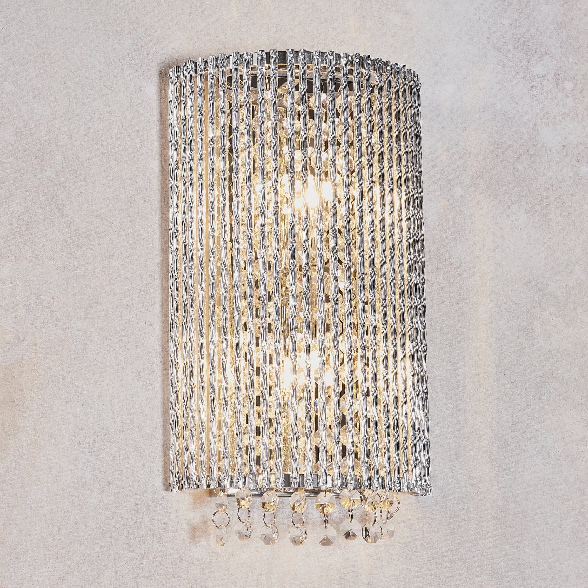 Galina Stylish Crystal Wall Light In Polished Chrome Finish 81978