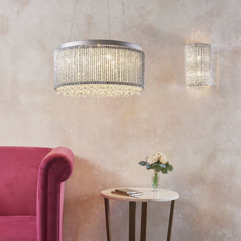 Galina Stylish Crystal Wall Light In Polished Chrome Finish 81978